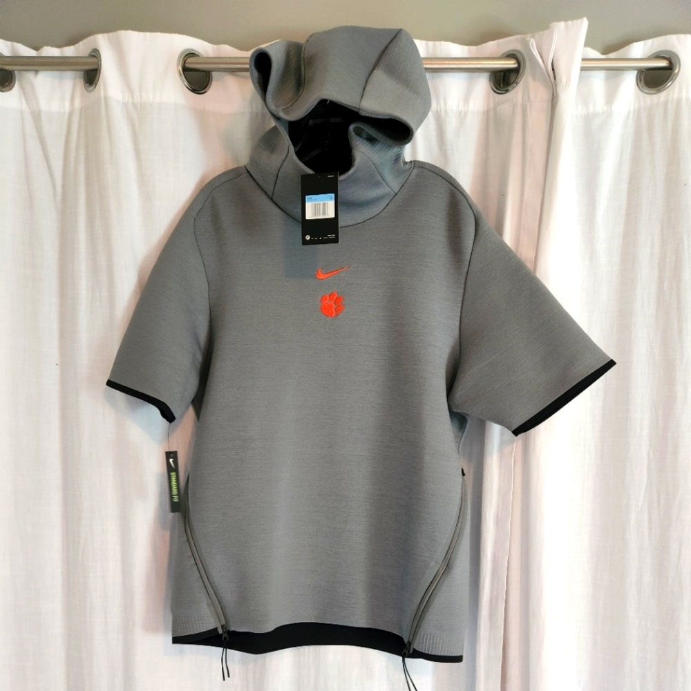 Clemson Short Sleeve Performance Hoodie AO5855 NWT